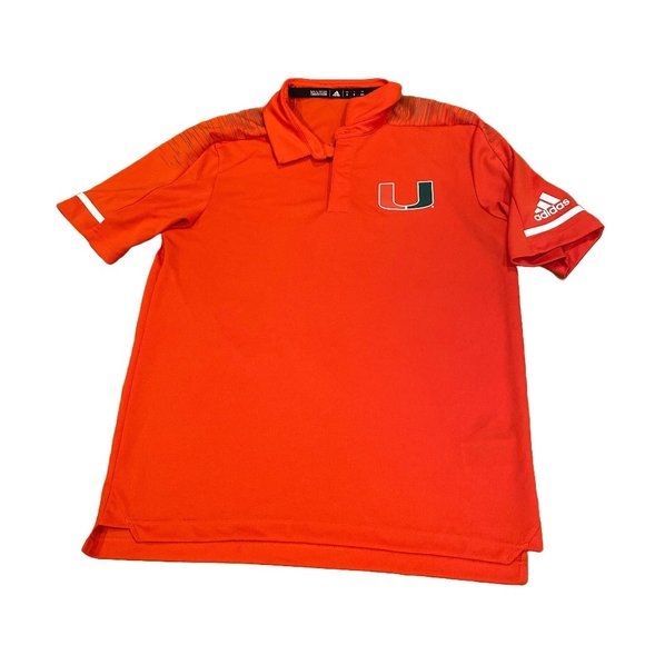 University of Miami Adidas Polo Shirt, Medium - Picture 1 of 3